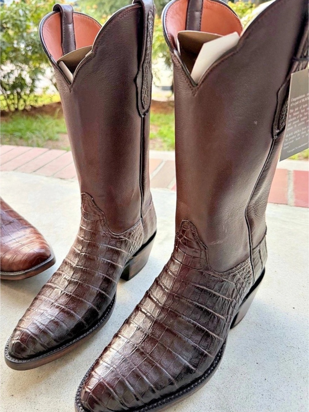 Black Jack Caiman Belly Cowboy Boots Brown